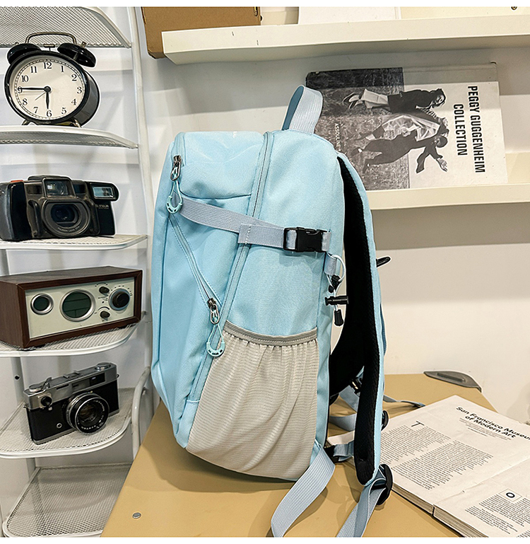 蓝色背包 便携轻便款 休闲旅行包详情图48