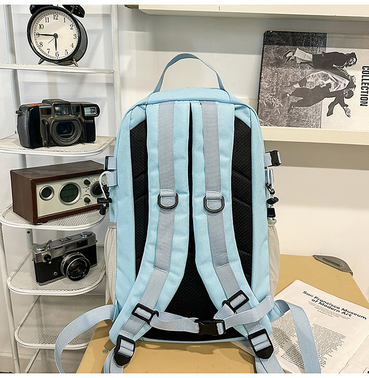 蓝色背包 便携轻便款 休闲旅行包详情图49