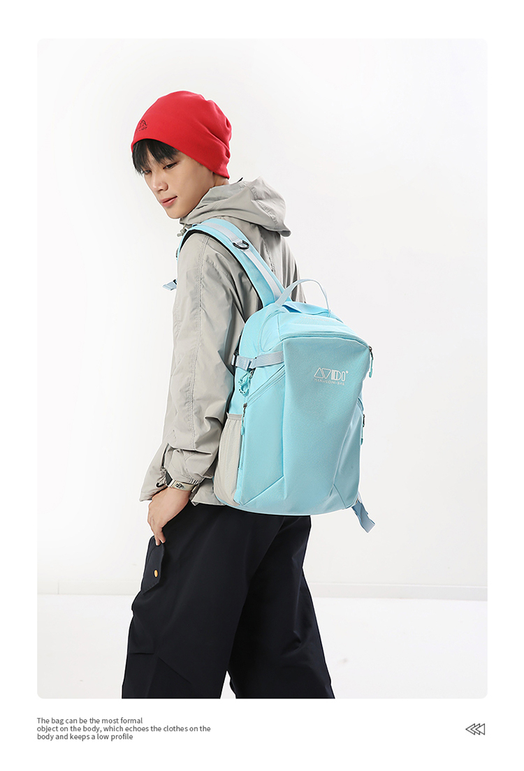 蓝色背包 便携轻便款 休闲旅行包详情图10