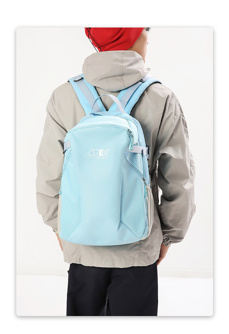 蓝色背包 便携轻便款 休闲旅行包详情图9